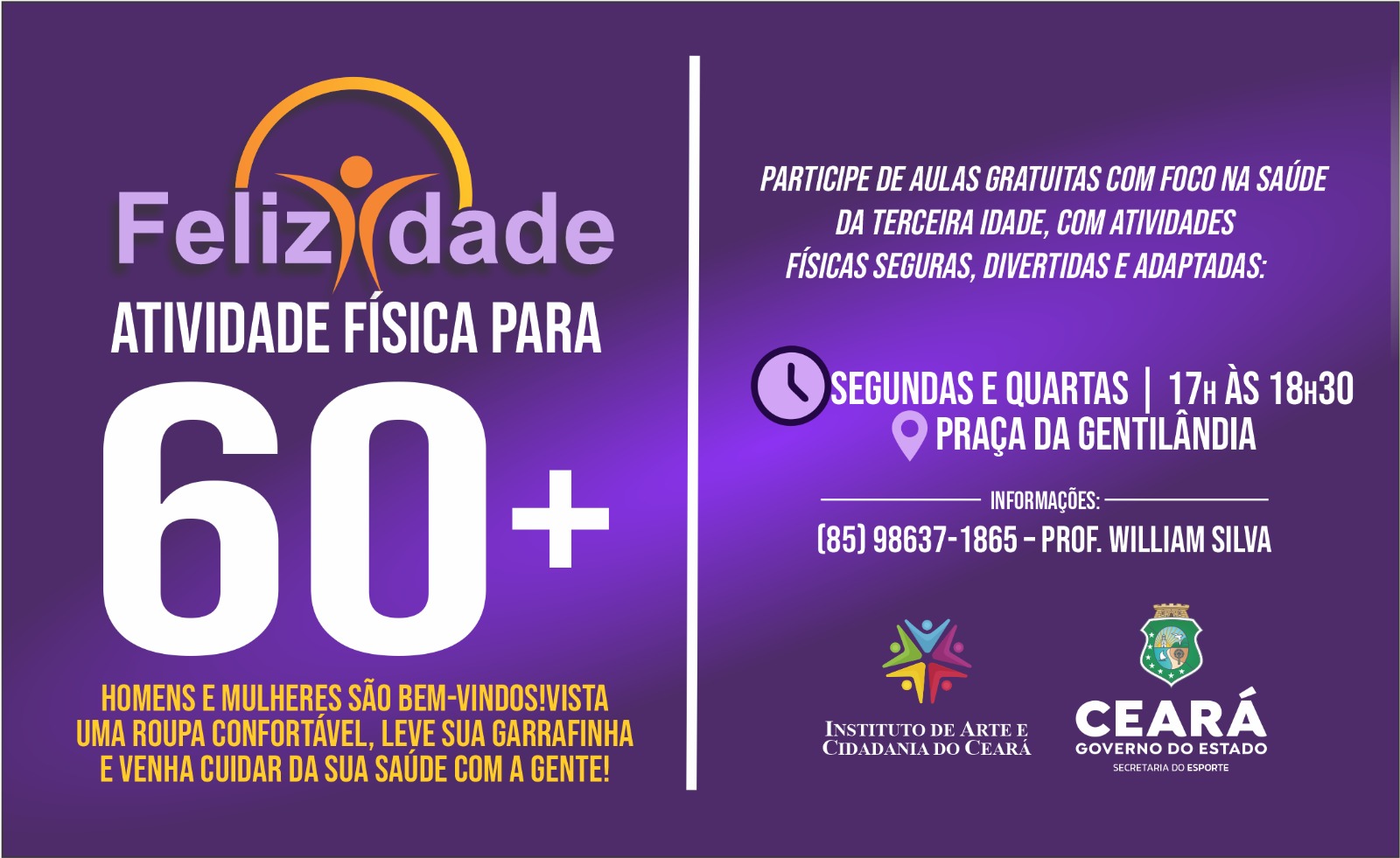 Descubra a felicidade: inscrições abertas para o Projeto Felizidade no bairro Benfica,