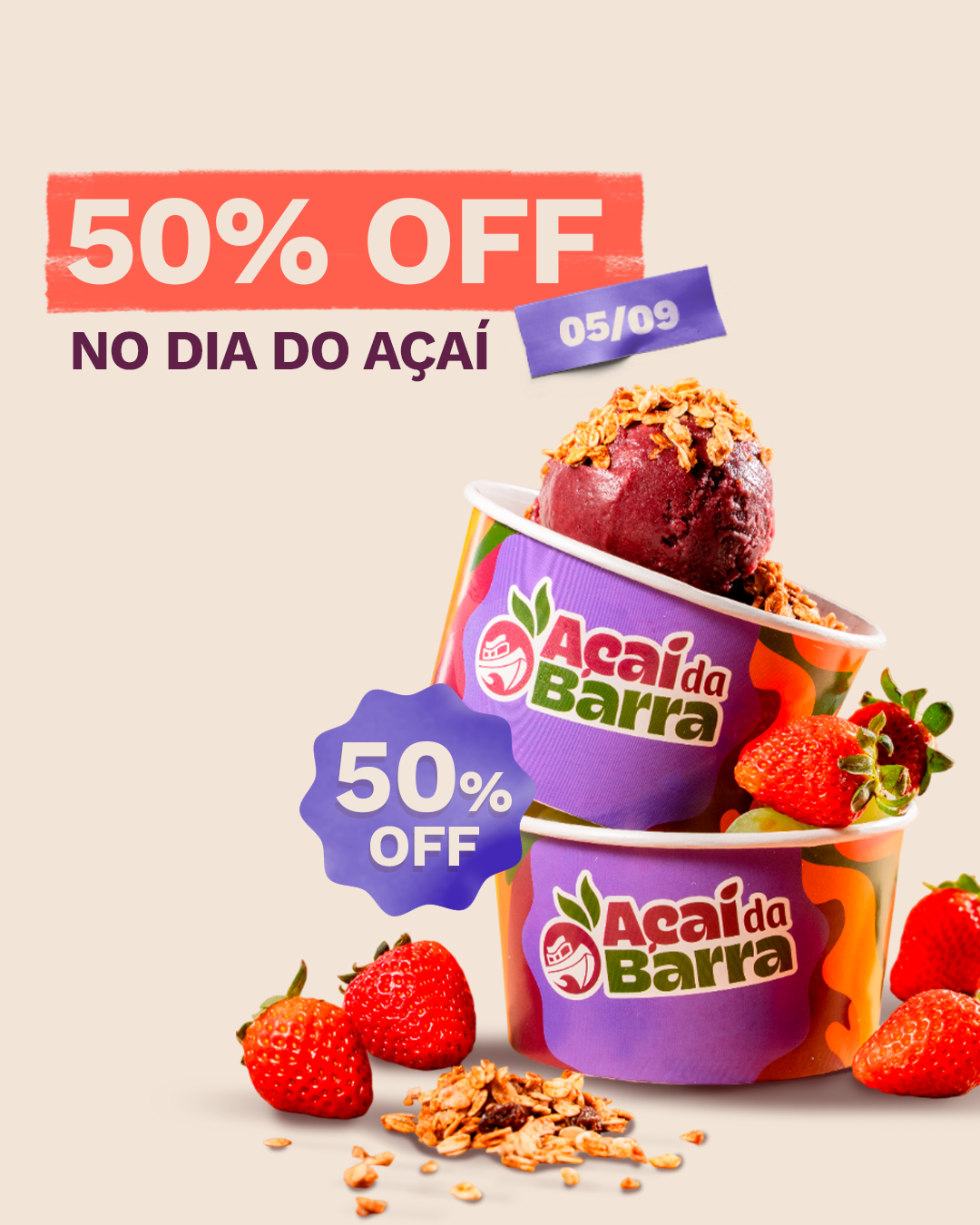 Dia do Açaí – Açaí da Barra prepara comemoração especial para 05/09