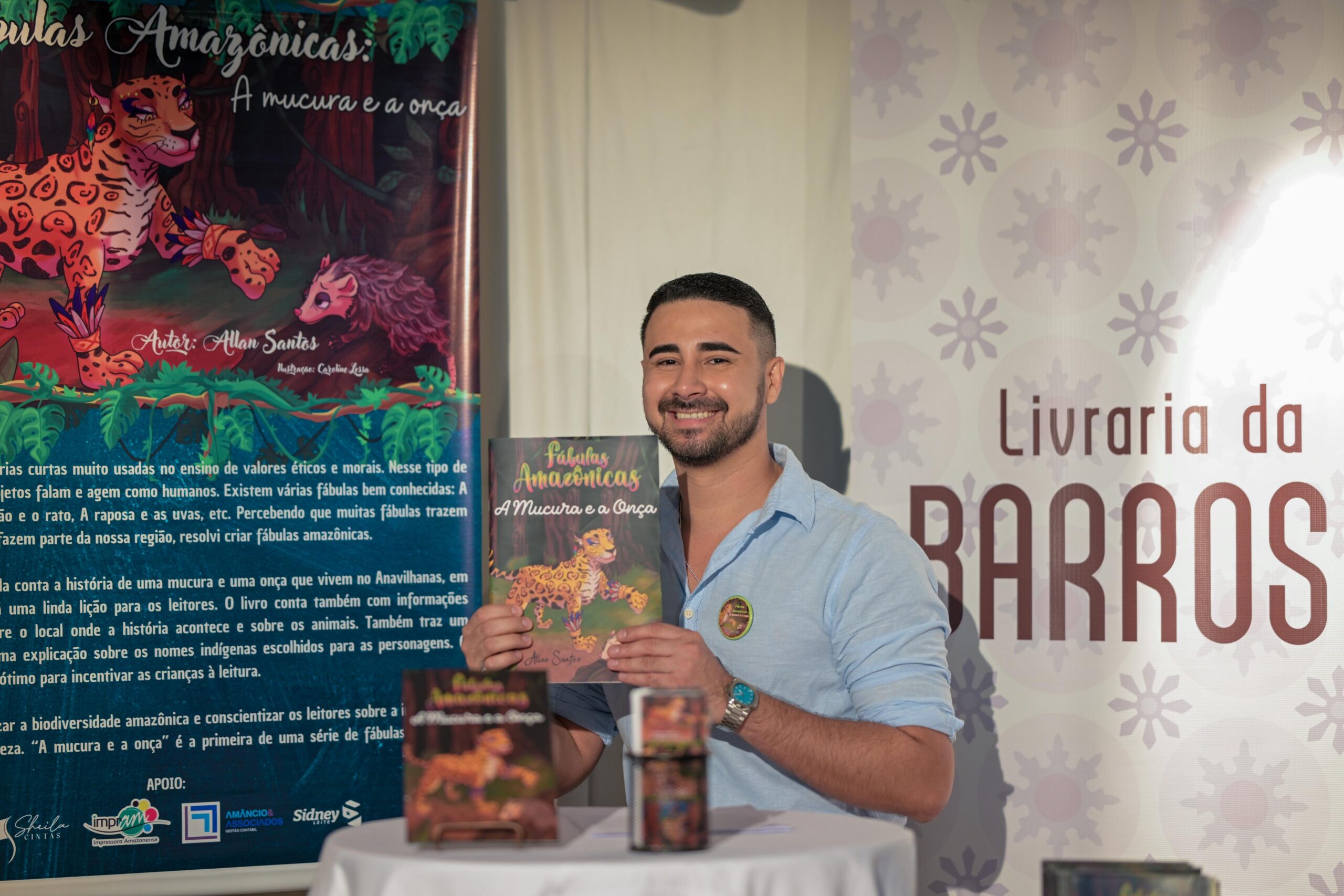 Allan Santos leva a fábula amazônica “A Mucura e a Onça” às comunidades ribeirinhas e inspira crianças com literatura e pertencimento